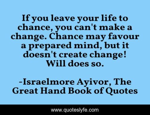 Don’t leave your body to hope and chance